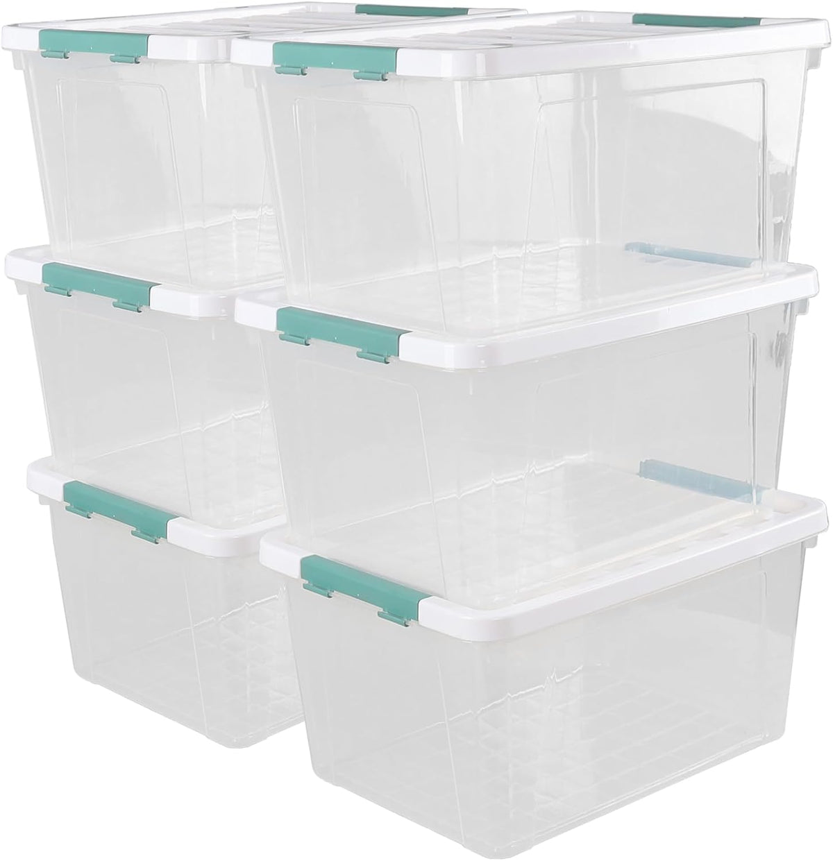 Xyskin 35 Quart Clear Large Storage Box, Plastic Storage Bins, Set of 6