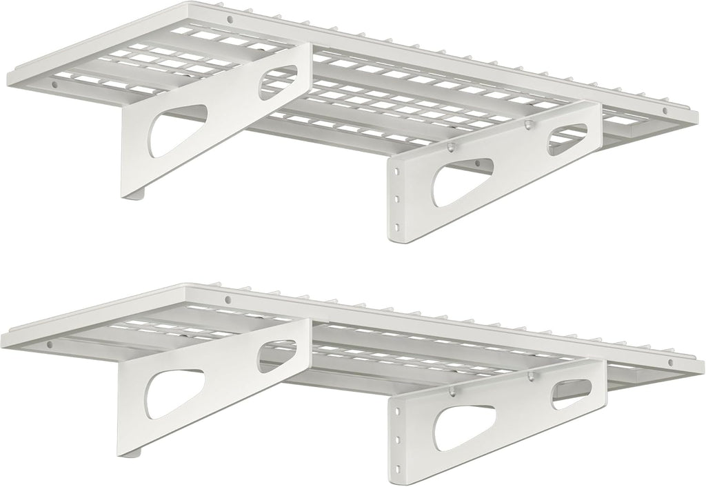2-Pack 1.5x3FT Garage Shelving 17.7-inch-by-35.8-inch Wall Shelf Garage Storage Rack Wall Mounted
