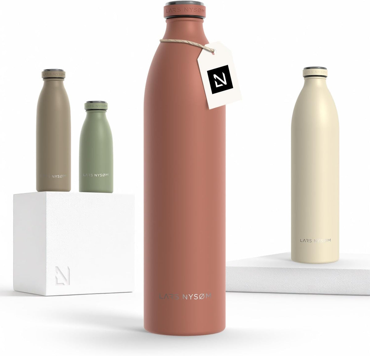 LARS NYSØM Stainless Steel Insulated XL Water Bottle 12oz 17oz 25oz 34oz 51oz | Insulated Thermo
