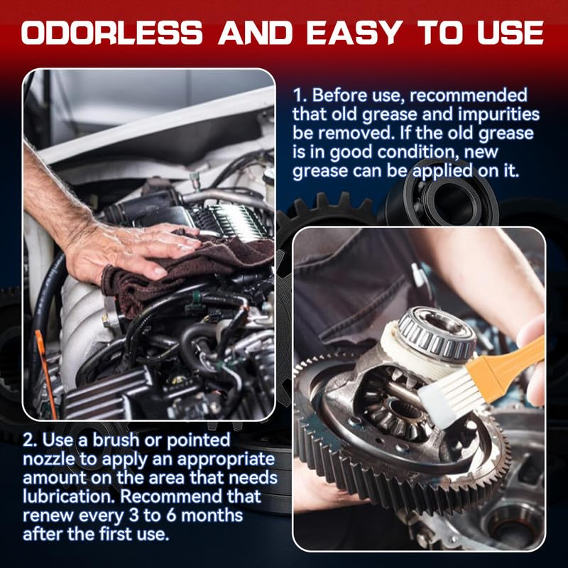White Lithium Grease, Garage Door Lubricant, Multi-Purpose Bike Grease for Hinges, Bearings, Gears