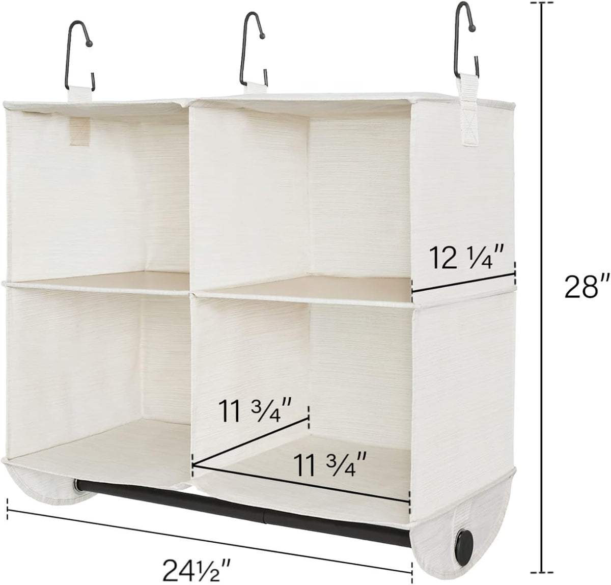 StorageWorks Hanging Closet Organizer with Metal Rod, 4-Section Closet Organizers and Storage