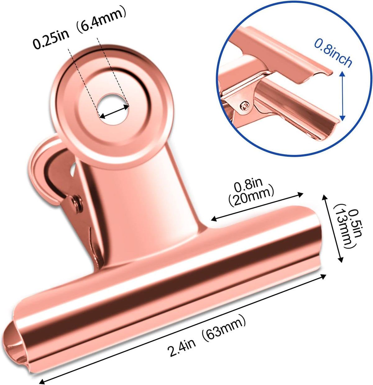 10 Pack Large Metal Hinge Clips 2.5 Inches Bull Hinge Paper Clips Bulldog Clips for Crafts, Photo