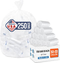 DELXO 30-33 Gallon Trash Bags, 250 Count Heavy Duty Large Clear Garbage Bags, Thick Durable and