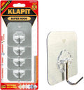 KLAPiT Super Hook - Heavy-Duty Adhesive Wall Hooks, Holds Up to 11 lbs, Waterproof, No Damage, Easy