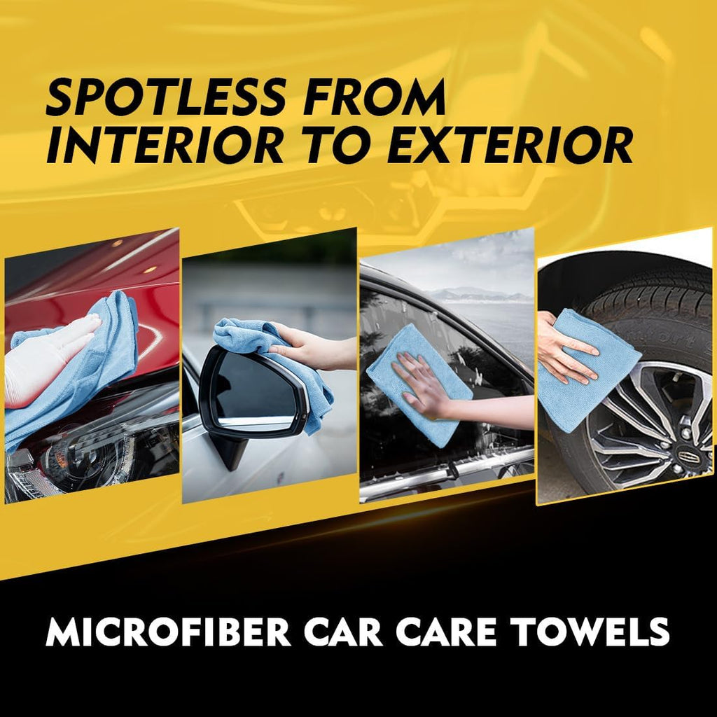 HOMEXCEL Blue Microfiber Cleaning Cloth 150 Pack, 12.5 x 12.5 inch Microfiber Towels for Cars