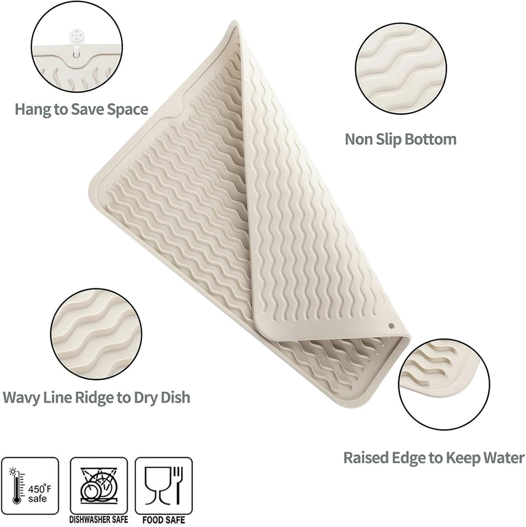 Silicone Dish Drying Mat for Multiple Usage,Easy clean,Eco-friendly,Heat-resistant Silicone Mat for