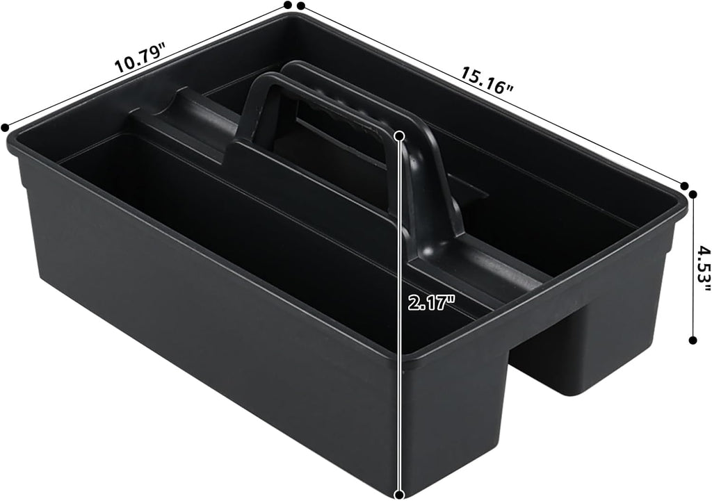 6 Pack Plastic Cleaning Caddy with Handle for Cleaning Supplies, Gray Plastic Carry Caddy Cleaning