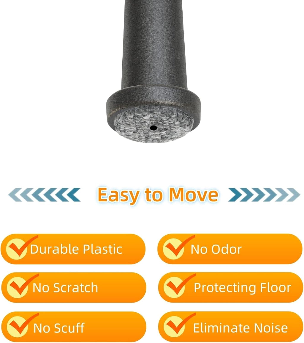 Wrought Iron Patio Furniture Feet Caps - Furnigear 1-1/2" Round Plastic Outdoor Chair Leg Caps
