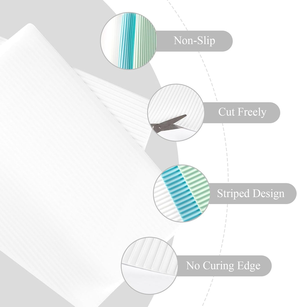 Non-Slip Silicone Refrigerator Liners for Shelves, Reusable Washable Fridge Shelf Drawer Liners