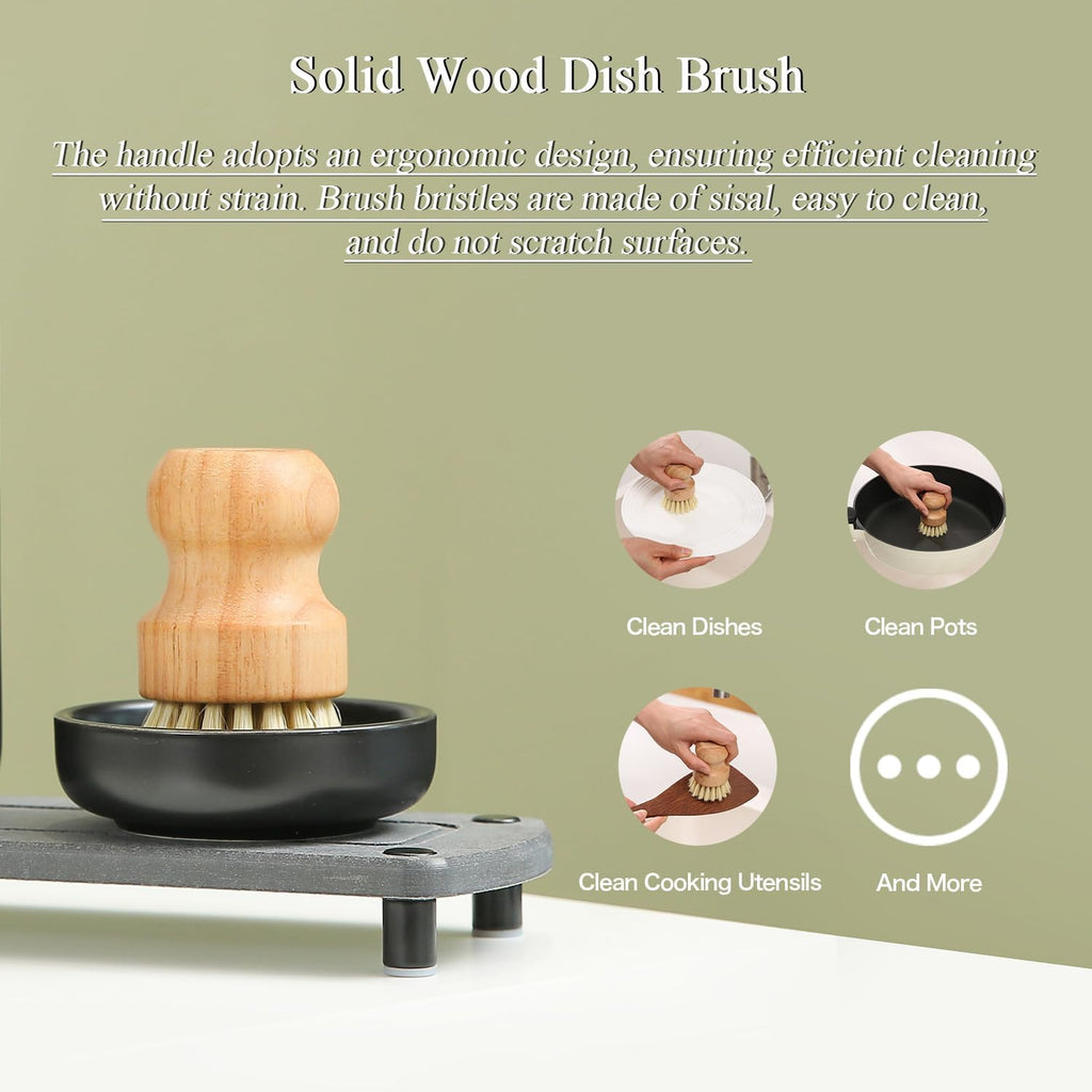 MOMEEMO Soap Dispenser for Kitchen Sink Comes with Stainless Pumps, Instant Dry Tray, and Dish