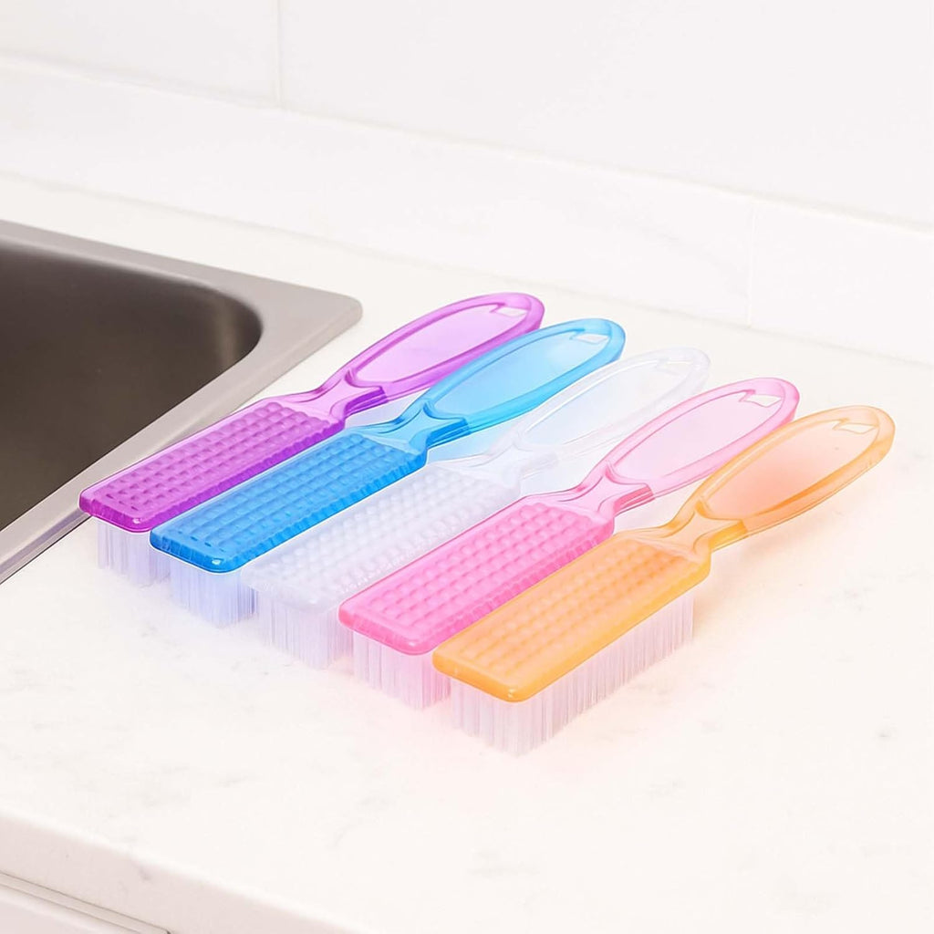 100 Pcs Handle Grip Nail Brush Bulk Nail Scrubber Cleaner Fingernail Brushes for Cleaning Nails