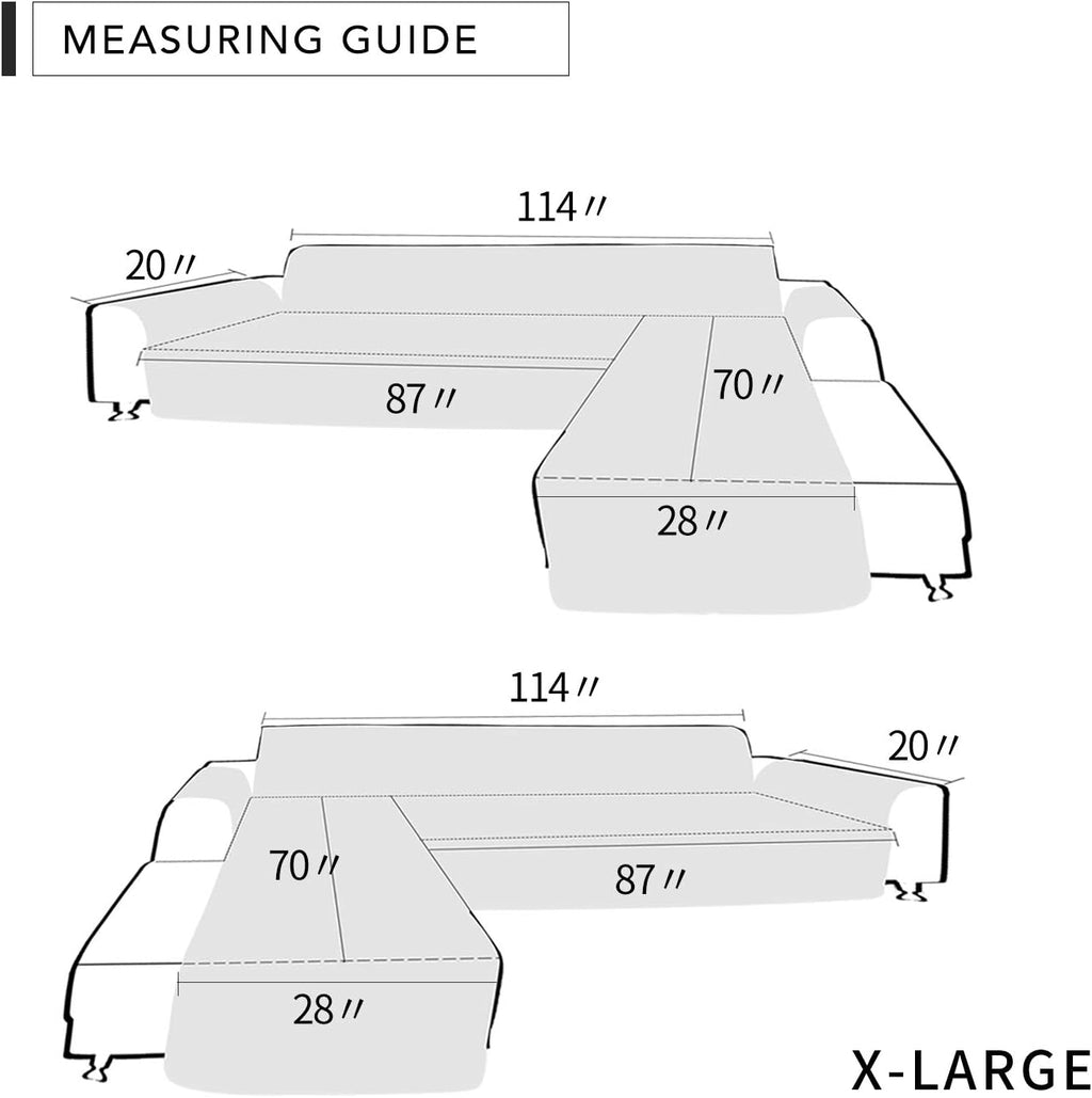 Easy-Going L Shape Sofa Slipcover Sectional Couch Cover - Reversible Chaise Lounge Furniture