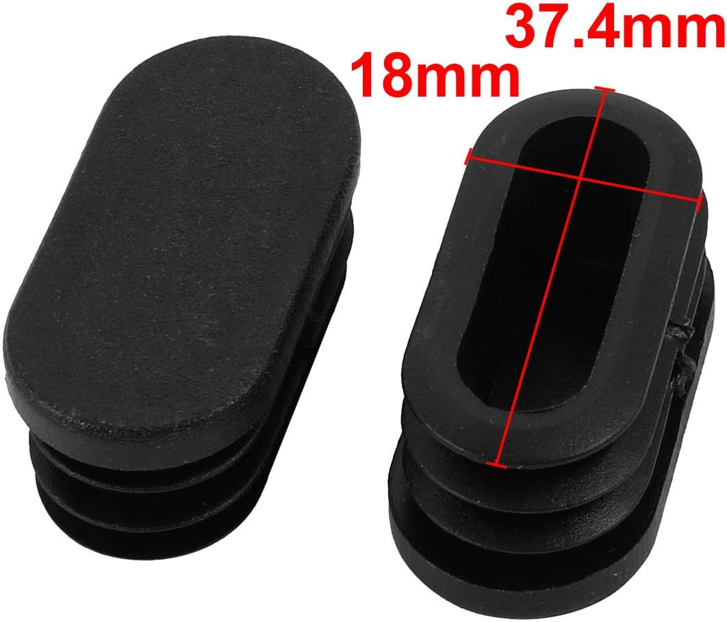 uxcell 40mmx20mm Plastic Non Slip Oval Chair Table Leg Protectors Cap Tube Insert 8pcs