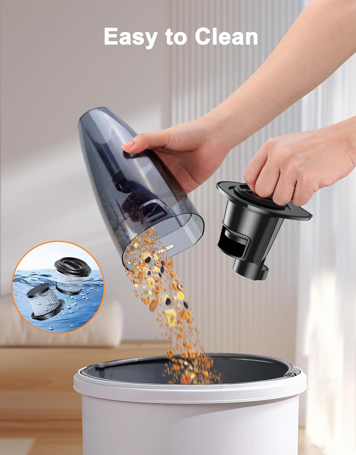 Handheld Vacuum Cordless Rechargeable 9KPA - [2H Fast Charging Dock] Portable Car Vacuum Cleaner