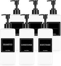 Tanlade 6 Pcs Shampoo and Conditioner Dispenser Bottles 16oz Modern Shower Soap Bottles with Pump