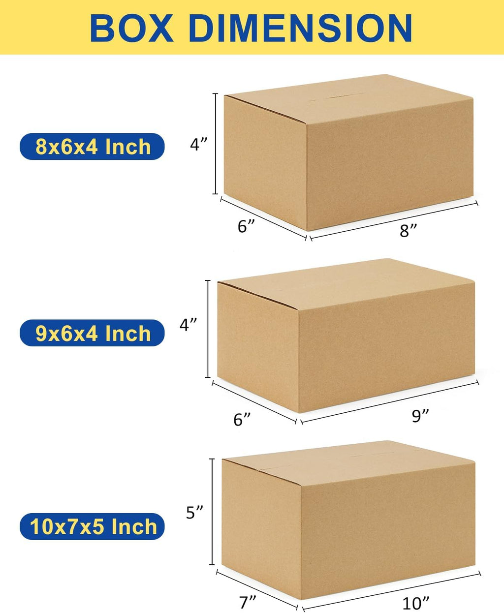 Assorted-Sizes-Shipping-Boxes-45-Pack: 8x6x4 & 9x6x4 & 10x7x5 Small-Shipping-Boxes-Mailers, Brown