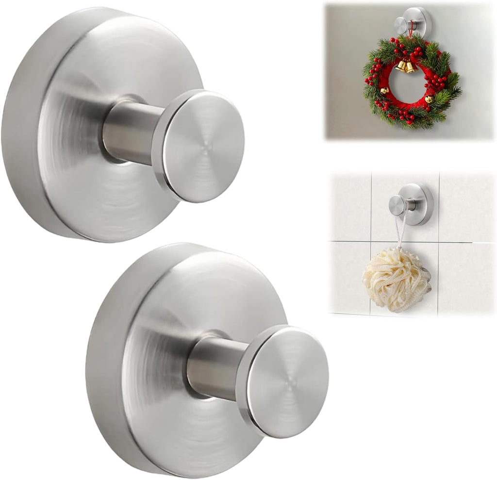 Suction Cup Hooks for Wreaths on Glass, No-Drill Suction Cup Hooks, Wreath Hangers for Front Doors