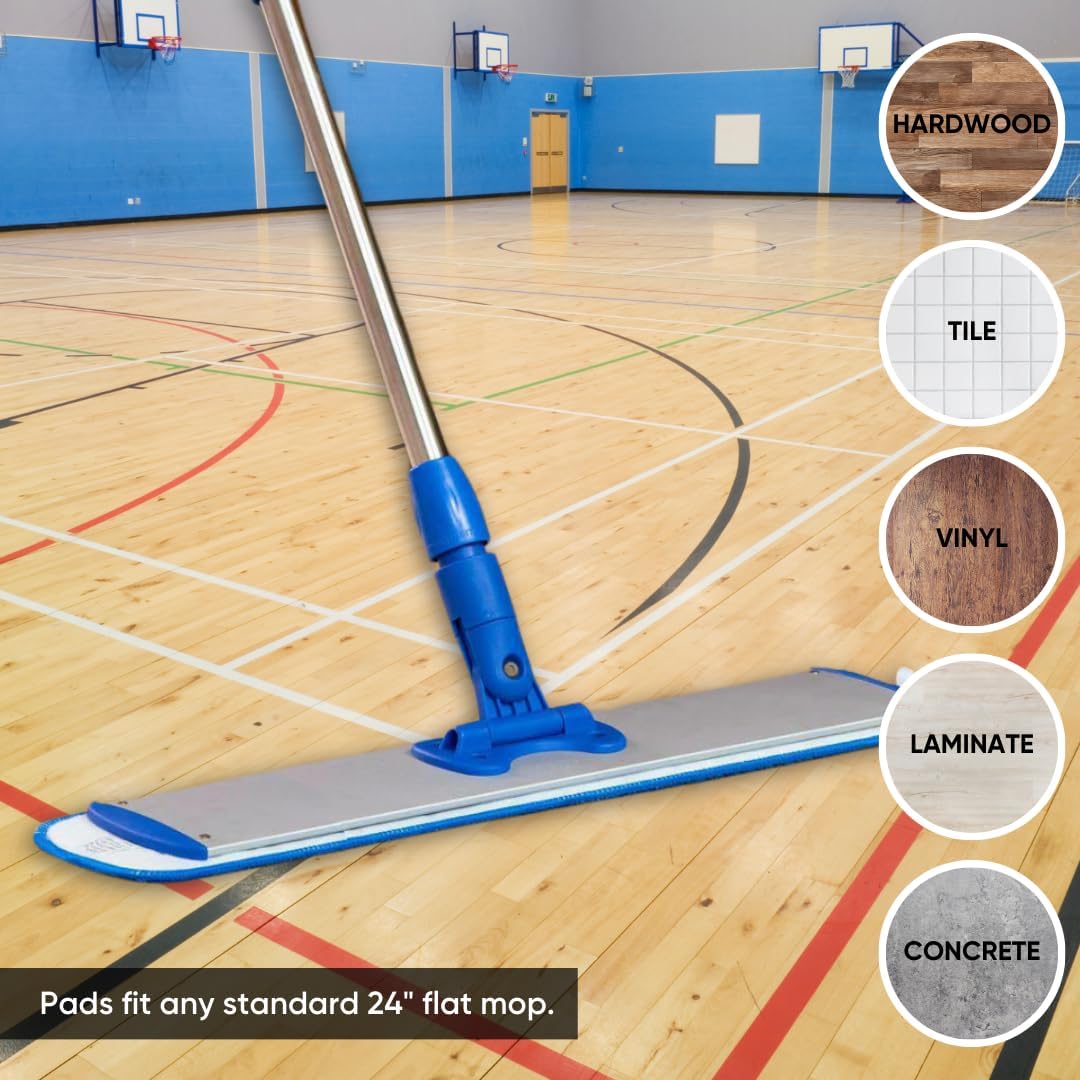 Microfiber Wholesale 24 inch Microfiber Mop Pads - Machine Washable, Reusable, Refills &