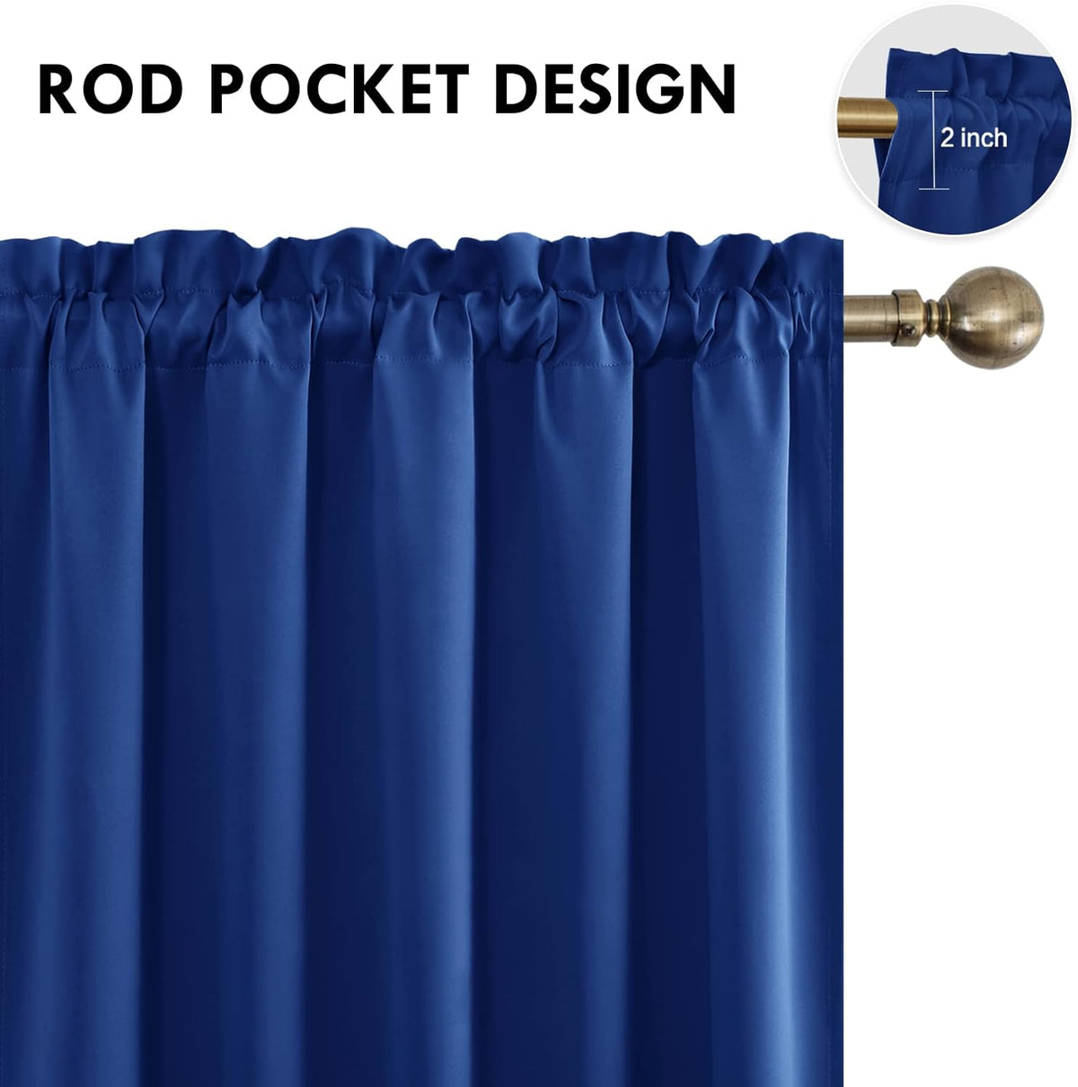 DWCN Blackout Curtains for Bedroom – Rod Pocket Thermal Insulated Noise Reducing Noise Reducing