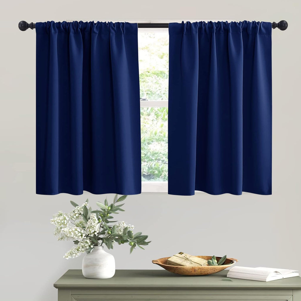 RYB HOME Kitchen Curtains 36 inch Long for Small Window Curtains Short Drapes for Bedroom, Half