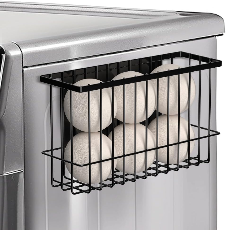 Magnetic Dryer Ball Holder for Laundry Room Organization and Storage, Magnetic Lint Bin for Laundry