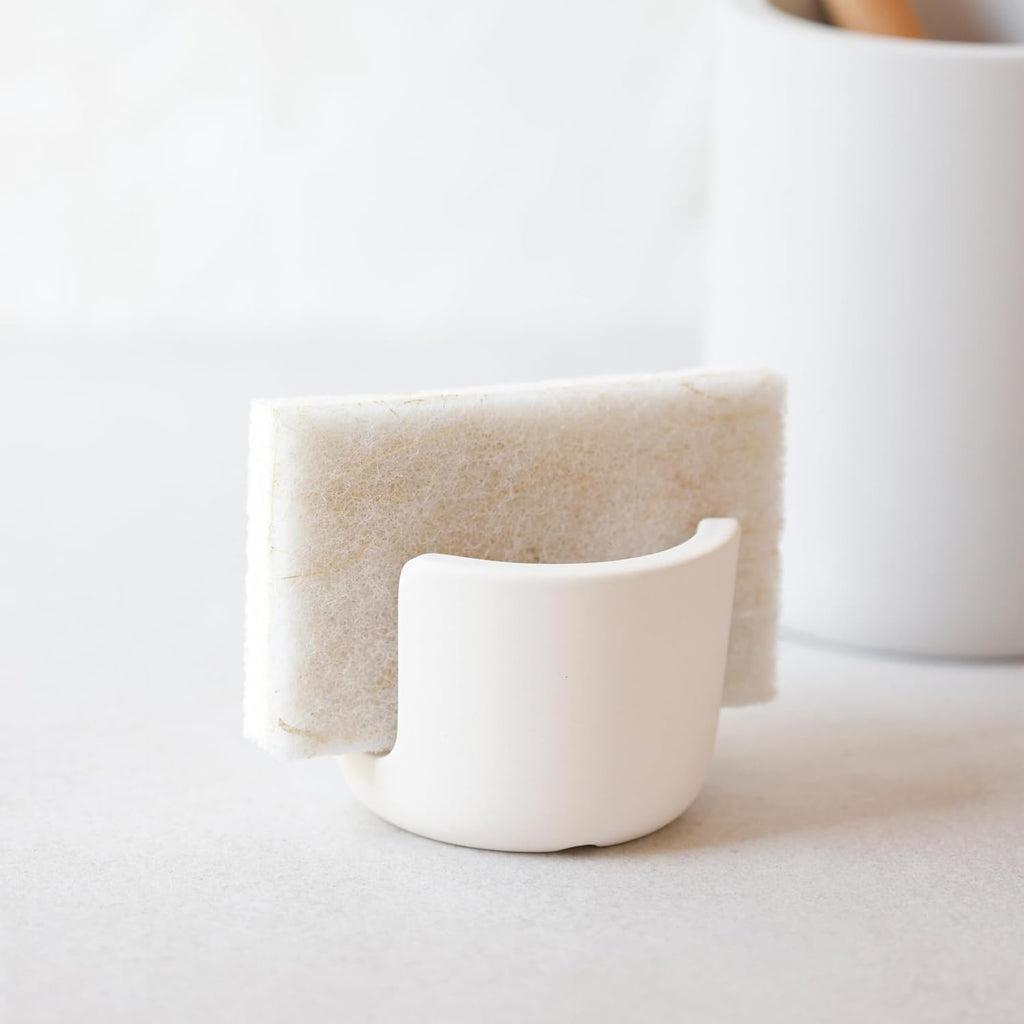 Selegna Diatomaceous Earth Sponge Holder - Drying Rack, Absorbent Stone Kitchen Sink Organizer
