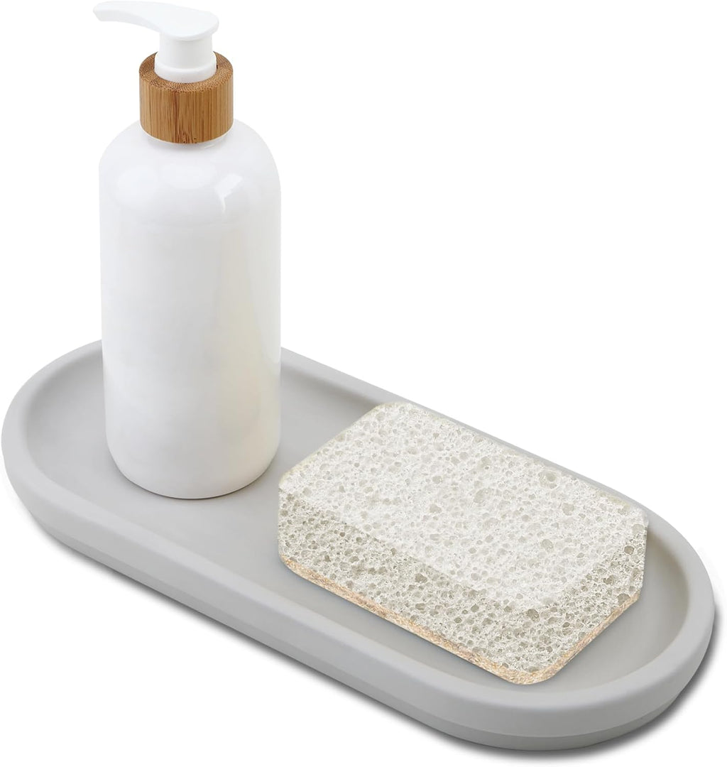 Diatomite Sink Caddy for Kitchen Organizer, Quick Dry Holder for Sponge, Dish, Brush, Bathroom