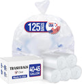 Delxo 40-45 Gallon Clear Trash Bags, 125 Count – Medium Duty Garbage Bags, Thick, Durable &