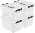 18 Quart Plastic Storage Bins with Lid, 4 Packs Clear Latching Storage Box