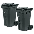 27 Gallon Trash Can with Wheels Plastic Rollout Outdoor Trash Can with Lid Outside Garbage Can with