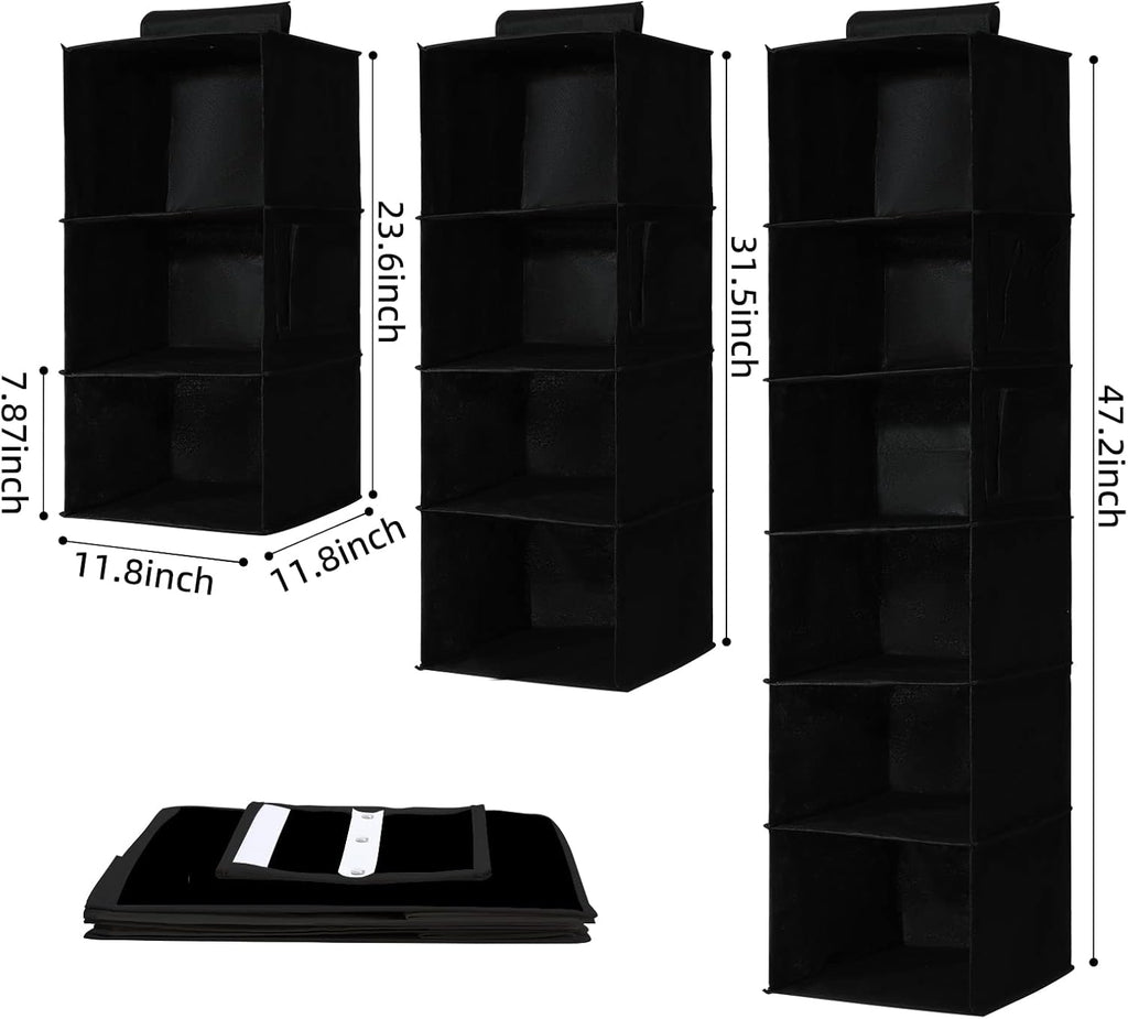 2 Packs Hanging Closet Organizer Storage, 6-Shelf Hanging Shelves for Closet, Closet Clothes