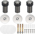 PATIKIL 3Set Round Door Stoppers, 80mm Stainless Steel Door Stop Doorstop Wedge Metal Cylinder Self