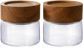 2-Pack 4 oz Leakproof Mason Jars with Airtight Acacia Wood Lids - Small Glass Food Storage