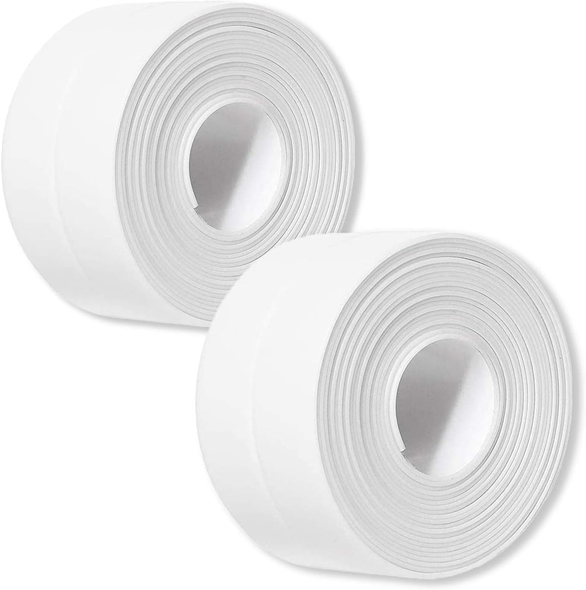2 Pack Caulk Strip, 1.5" x 10.5Ft PVC Self Adhesive Caulk Tape, Sealing Waterproof Silicone Tape