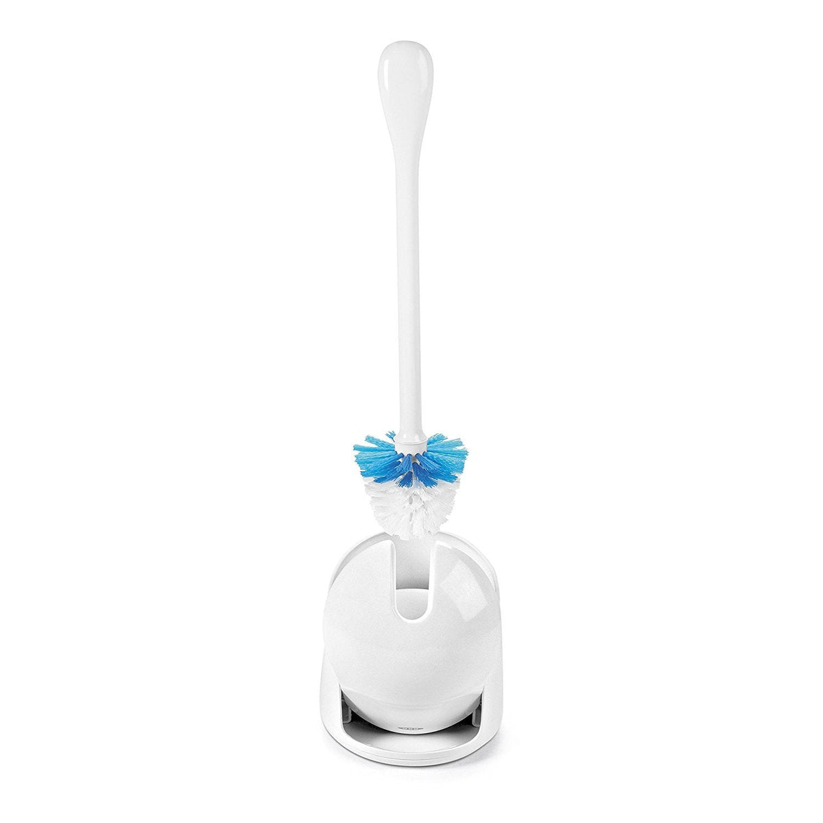 OXO Toilet Brush & Holder Set, Covered Canister, Auto-Open Lid, Compact Design for Small Bathrooms
