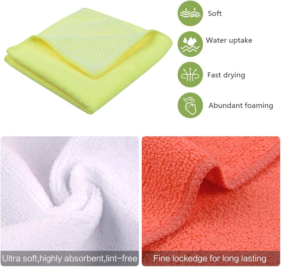 SINLAND Microfiber Dish Cloth for Washing Dishes Dish Rags Best Kitchen Washcloth Cleaning Cloths