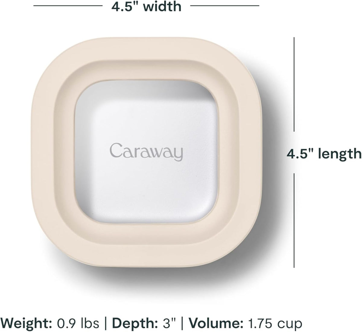 Caraway 2pc Glass Food Storage Set - 1.75 Cup Food Containers (2) - Non-Toxic Ceramic-Coated Glass