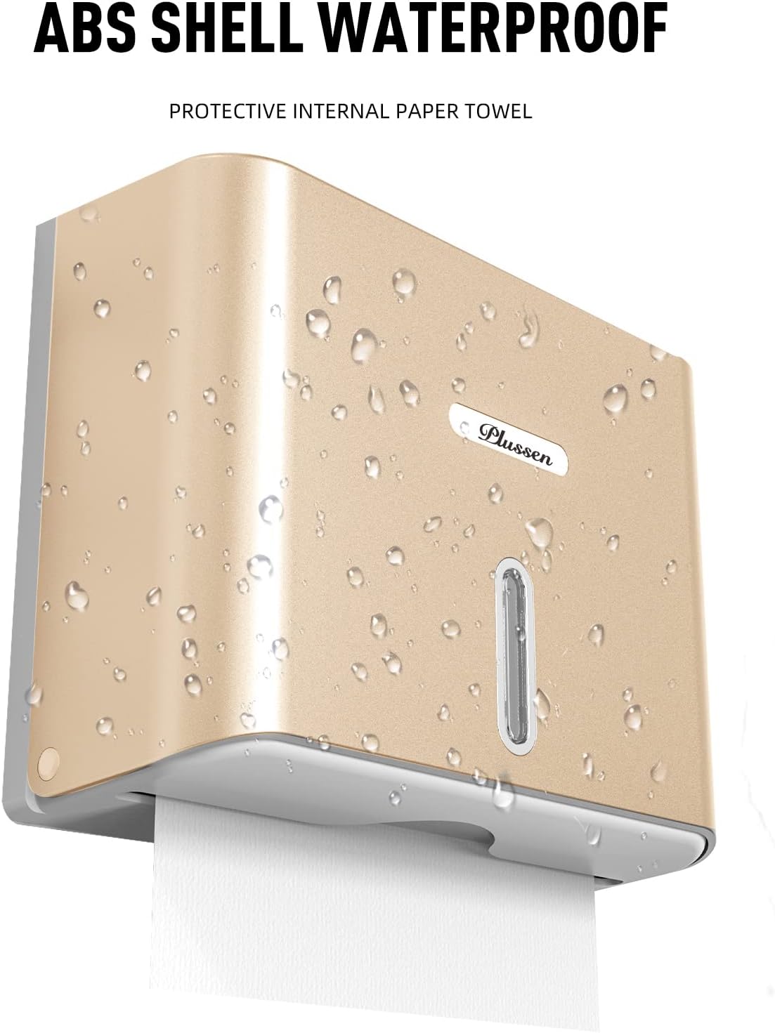 Paper Towel Dispenser Wall Mount, Adhesive No Drilling Multifold Trifold C Fold Commercial Hand