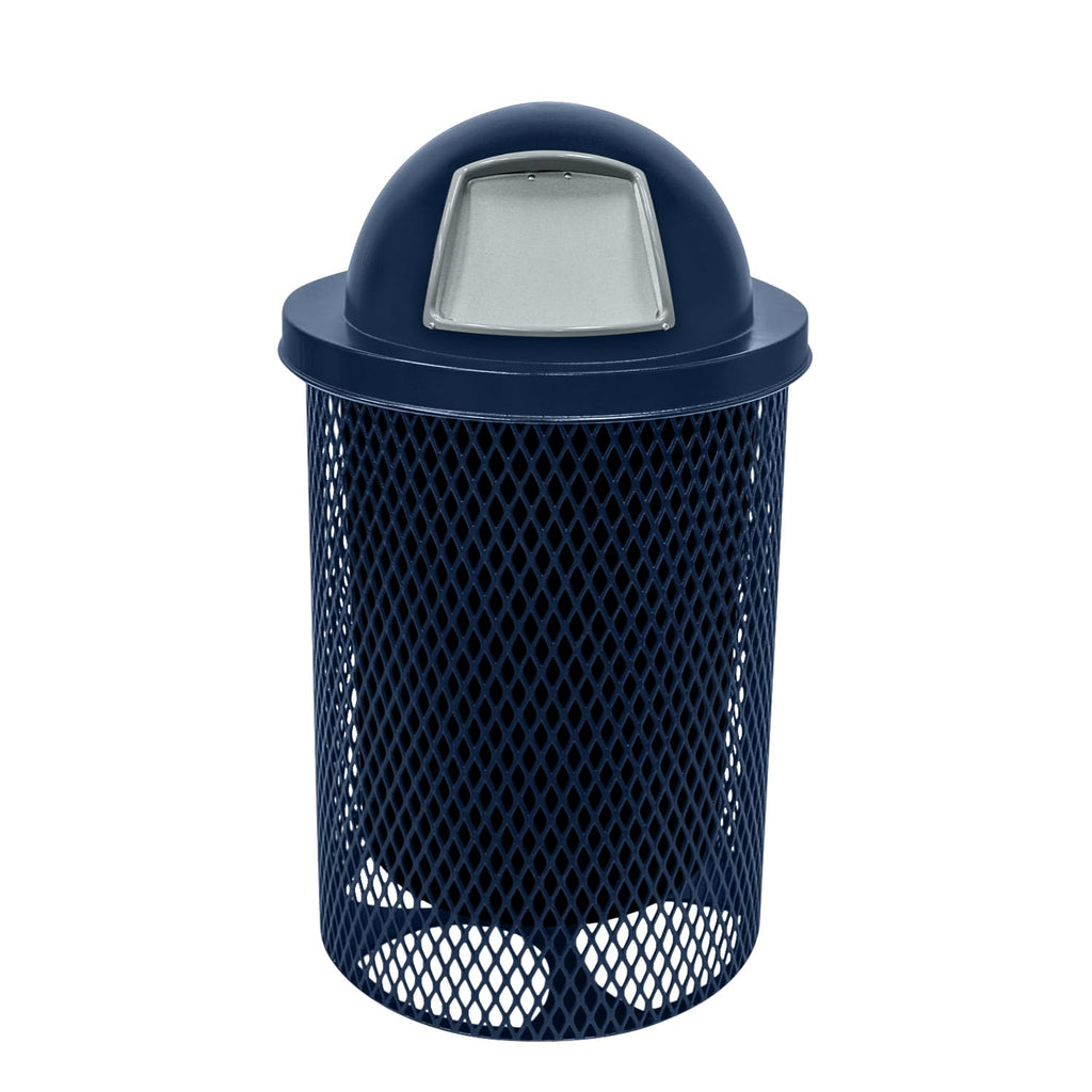 COATEDOUTDOORFURNITURE RDT-TXTDBL Heavy Duty 32 Gallon Round Trash Receptacle, Liner Included