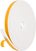 Weather Stripping Door Seal Strip (3/5 Inch X 1/4 Inch X 16Feet), Strong Adhesive, Lightproof