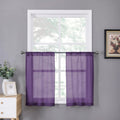 Tollpiz Short Sheer Tier Curtains Linen Textured Half Kitchen Curtain Sheers Light Filtering Rod