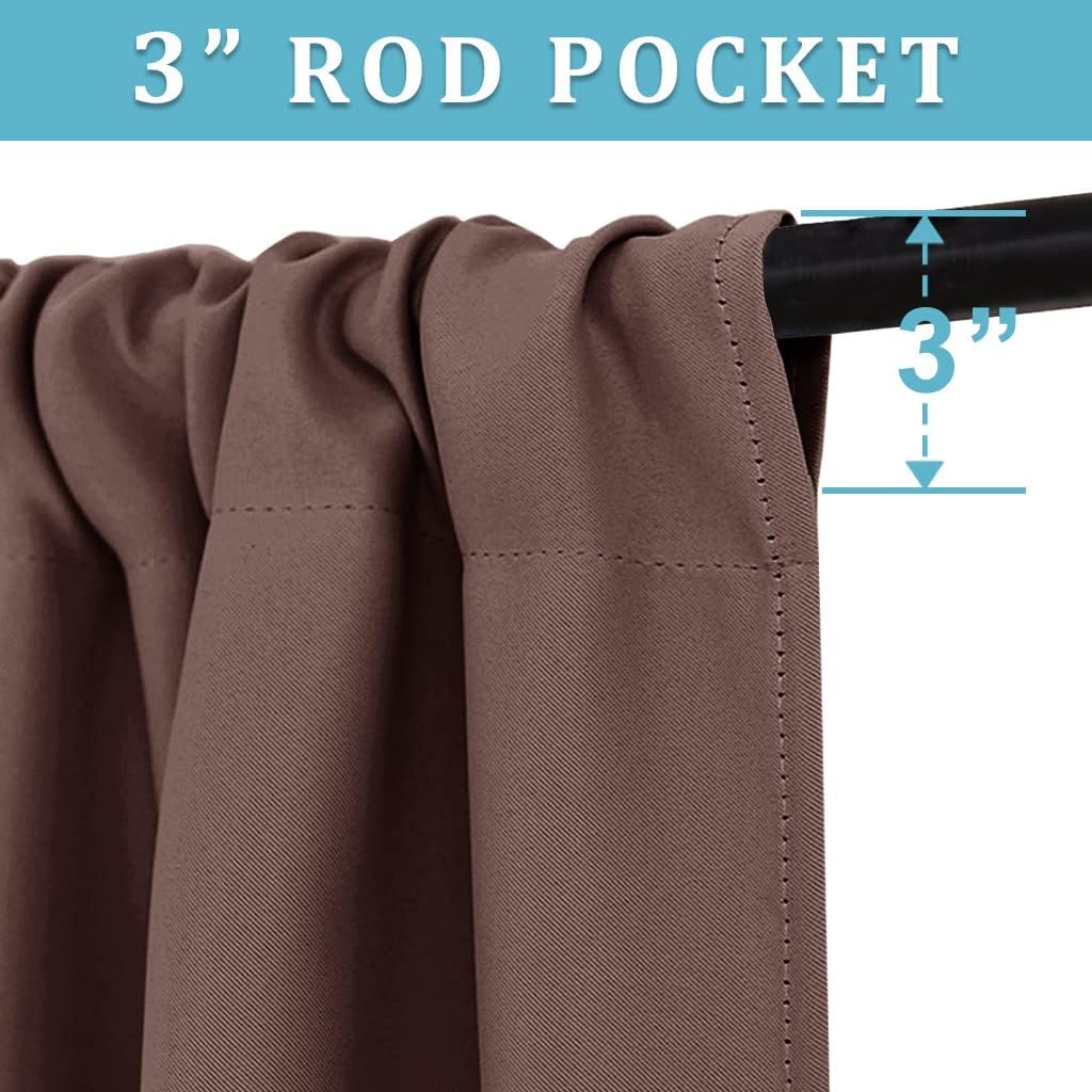 RYB HOME Blackout Curtains for Kitchen, Small Window Curtains Blinds, Thermal Insulating Drapes for
