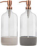 32 oz Glass Pump Bottle Rustproof Stainless Steel Pump, Funnel, and Lids. Modern Farmhouse Vintage