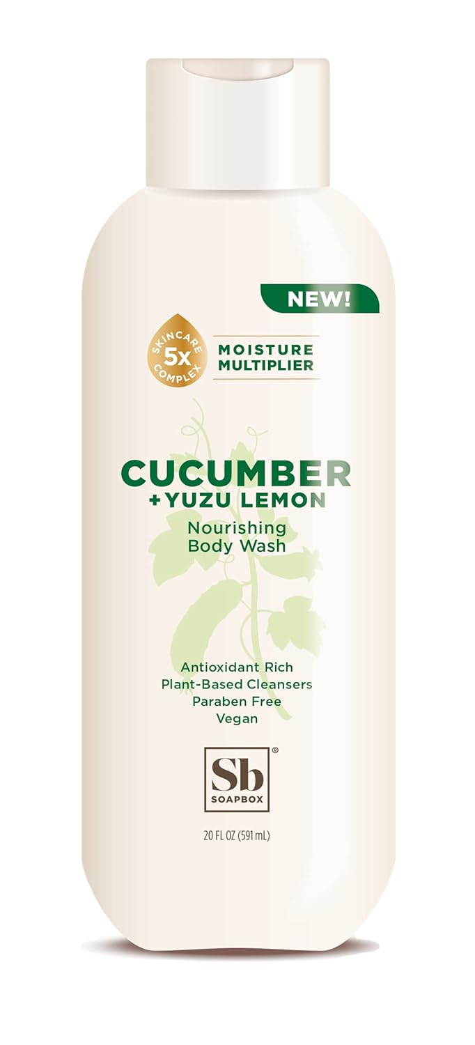 Soapbox Cucumber + Yuzu Lemon Body Wash for Women, Men, Vegan + Antioxidant Rich, Soothing