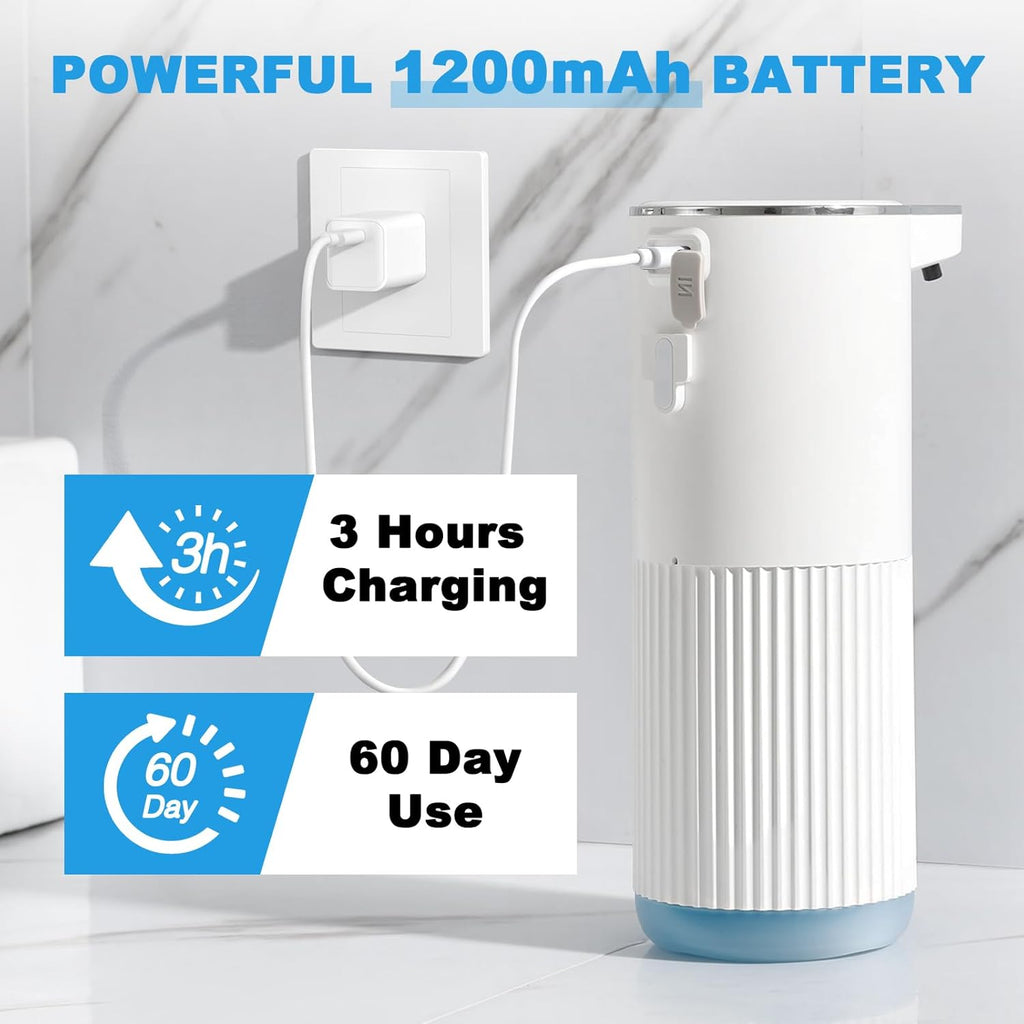 Automatic Soap Dispenser, 2 Pack White Touchless Liquid Soap Dispenser for Bathroom, 13.5 Fl Oz
