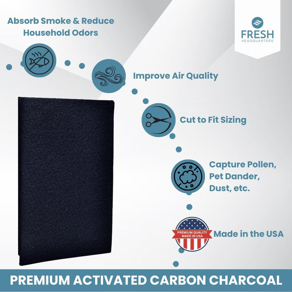 Fresh Headquarters 2Pack Cut‑to‑Fit Activated Carbon Pre‑Filter Rolls – Universal Air Purifier & AC