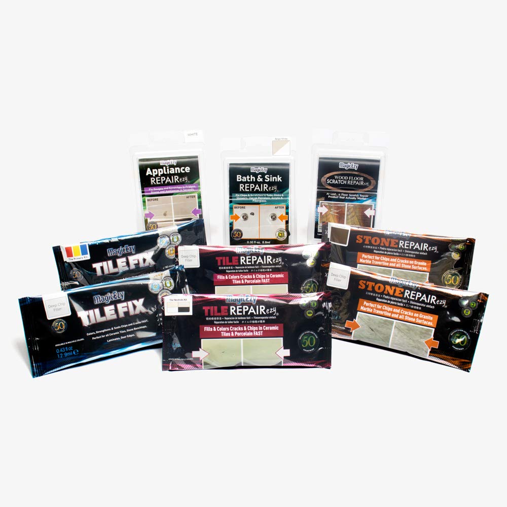 MagicEzy Tile Repair Kit: Porcelain Repair Kit - Ceramic Tile Repair Kit - Mix and Match Colors