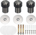 PATIKIL 3Set Round Door Stoppers, 60mm Stainless Steel Door Stop Doorstop Wedge Metal Cylinder Self