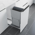 Dowell B15 Aluminum Base Wastebasket Pullout with Door Mount and 50Qt/13Gal Plastic Bin (4012