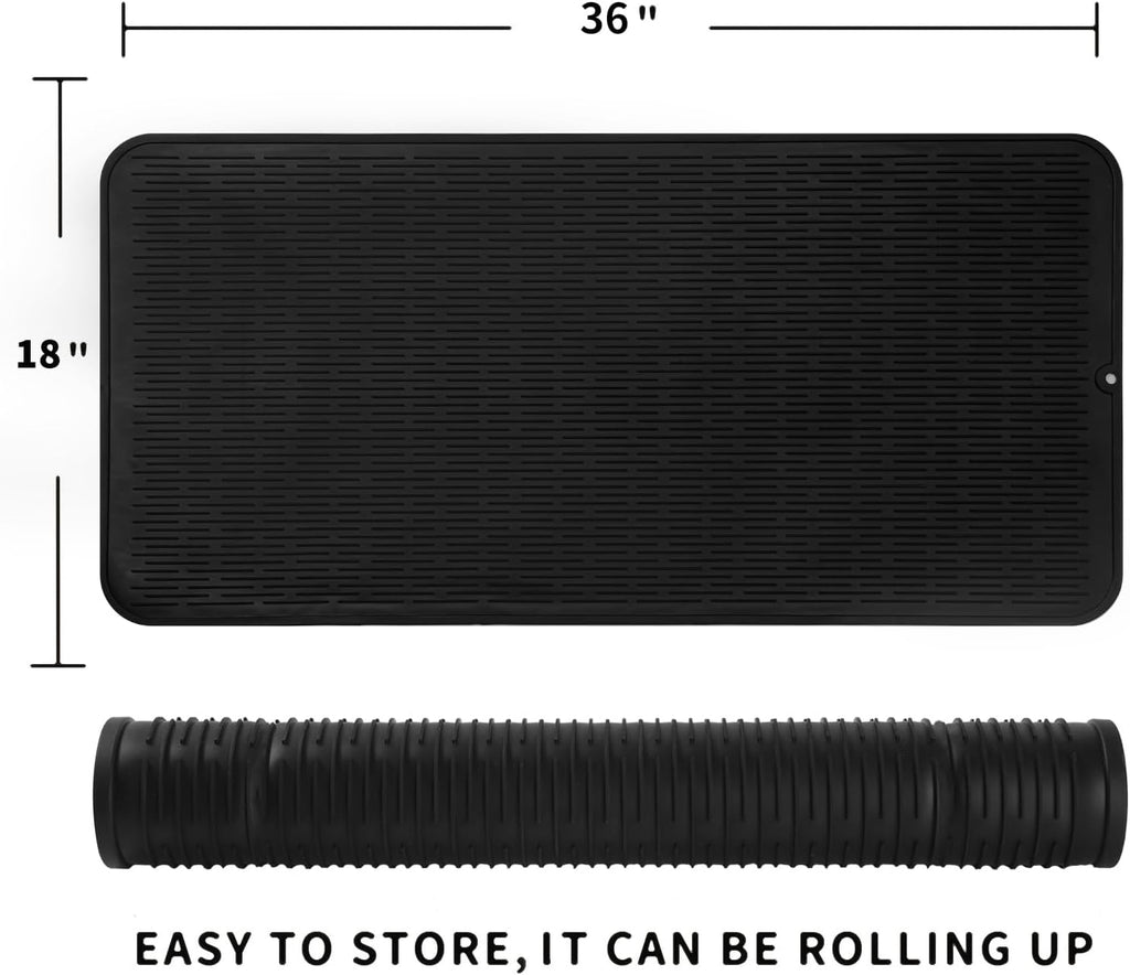 Silicone Dish Drying Mat for Multiple Usage,Easy clean,Eco-friendly,Heat-resistant Silicone Mat for